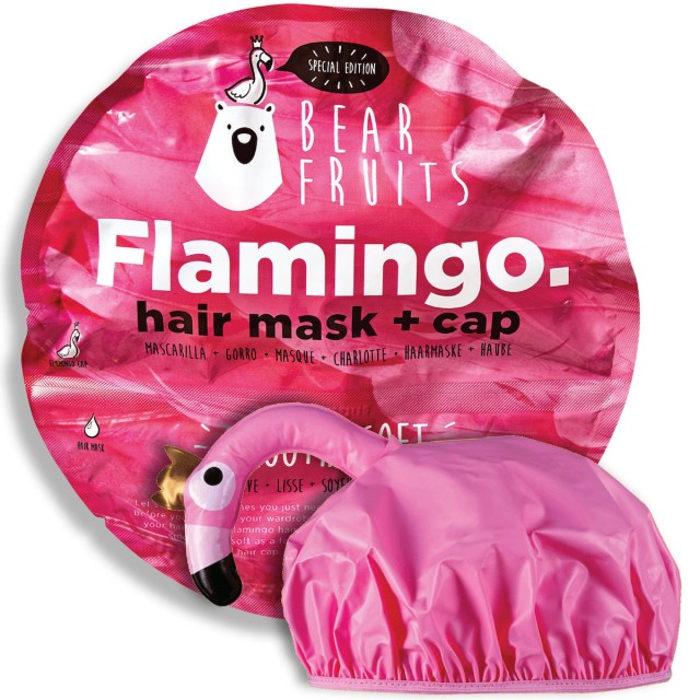 Bear Fruits Special Edition Flamingo Hair Mask + Cap Μάσκα Μαλλιών & Σκουφάκι Φλαμίνγκο για Μαλακά & Απαλά Μαλλιά 20ml