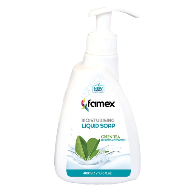 Famex Ενυδατικό Υγρό Κρεμοσάπουνο Green Tea με Άρωμα Πράσινο Τσάι 400m … Famex Ενυδατικό Υγρό Κρεμοσάπουνο Green Tea με Άρωμα Πράσινο Τσάι 400m …