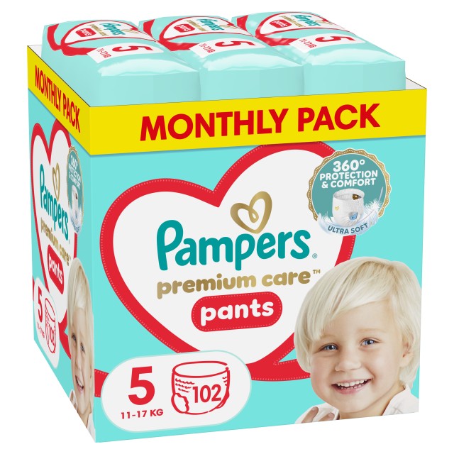 Pampers MSB Premium Care Pants Μέγεθος 5 [11-17 kg] 102 Πάνες - Βρακάκ …