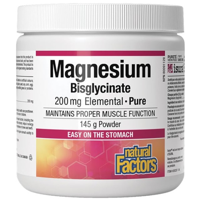 Natural Factors Magnesium Bisglycinate, 200mg Powder Μαγνήσιο 145gr Σκ … Natural Factors Magnesium Bisglycinate, 200mg Powder Μαγνήσιο 145gr Σκ …