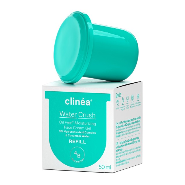 Clinéa Water Crush Face Cream Gel Refill Ενυδατική Κρέμα Τζελ Προσώπου Ελαφριάς Υφής για Κανονικές - Μικτές Επιδερμίδες 50ml Ανταλλακτικό