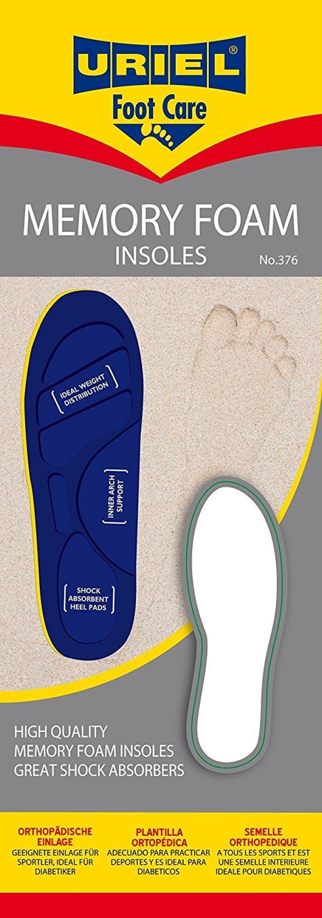Uriel Memory Foam Insoles Πέλματα No.376 [44-45]
