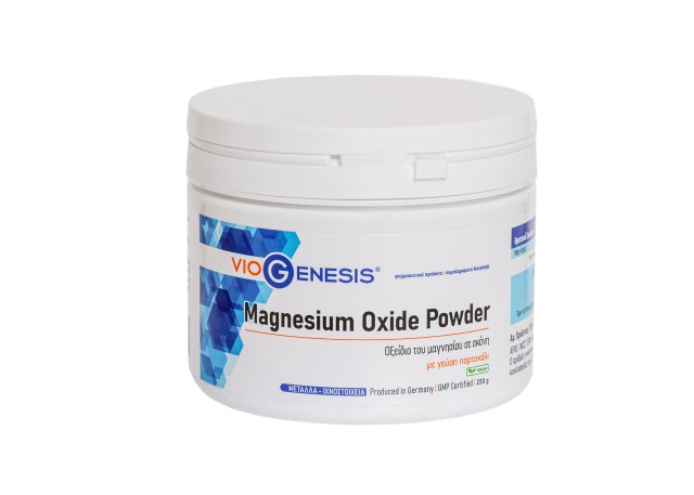 VioGenesis Magnesium Oxide Powder Συμπλήρωμα Διατροφής με Οξείδιο του Μαγνησίου σε Σκόνη 230gr