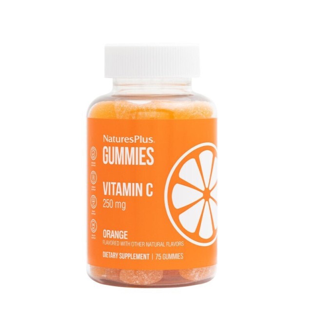 Natures Plus Gummies Vitamin C 250mg με Αντιοξειδωτική Δράση και Γεύση Πορτοκάλι 75 Ζελεδάκια