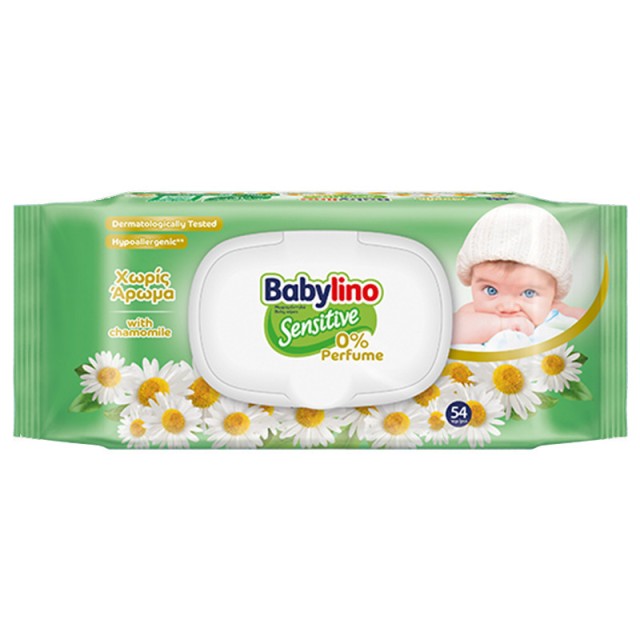 Μωρομάντηλα Babylino Χαμομήλι Χωρίς Άρωμα με Καπάκι 54 Τεμάχια