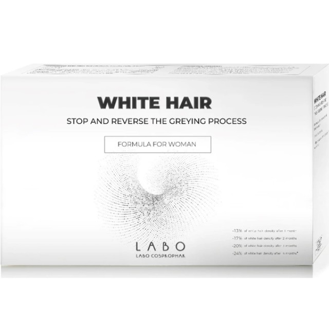 Labo White Hair Treatment for Woman Αγωγή για την Αντιμετώπιση της Ανάπτυξης των Λευκών & Γκρίζων Τριχών για Γυναίκες 40 Φιαλίδια x 3.5ml