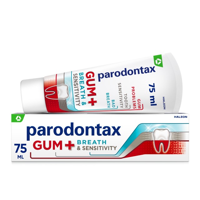 Parodontax Gum Breath & Sensitivity, Οδοντόκρεμα για Υγιή Ούλα & Δροσε …