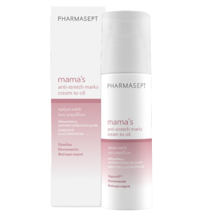 Pharmasept Mama's Anti Stretch Cream to Oil Κρέμα Κατά των Ραγάδων & Ενίσχυση της Ελαστικότητας της Επιδερμίδας 150ml