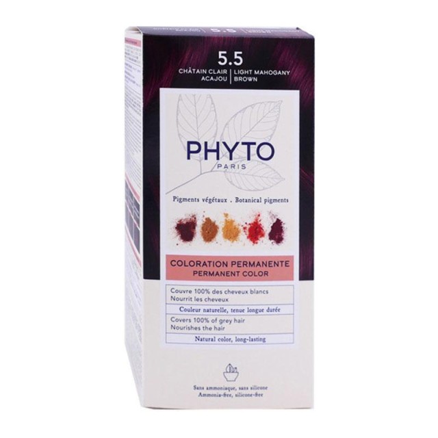 Phyto Color Chatain Clair Acajou No 5.5 Μόνιμη Βαφή Μαλλιών Ανοιχτό Κα … Phyto Color Chatain Clair Acajou No 5.5 Μόνιμη Βαφή Μαλλιών Ανοιχτό Κα …