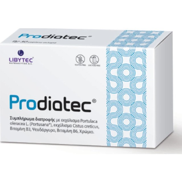 Libytec Prodiatec Συμπλήρωμα Διατροφής για την Ρύθμιση των Επιπέδων Γλυκόζης στο Αίμα 30 Κάψουλες