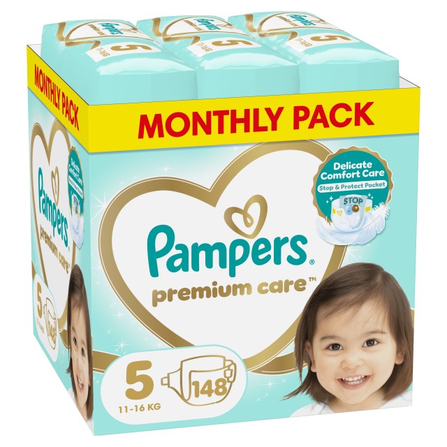 Pampers Premium Care Μέγεθος 5 [11-16kg] 148 Πάνες του Μήνα MSB
