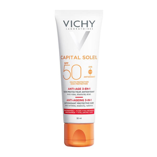 Vichy Capital Soleil Anti Ageing SPF50+ Αντηλιακή Αντιγηραντική Κρέμα …