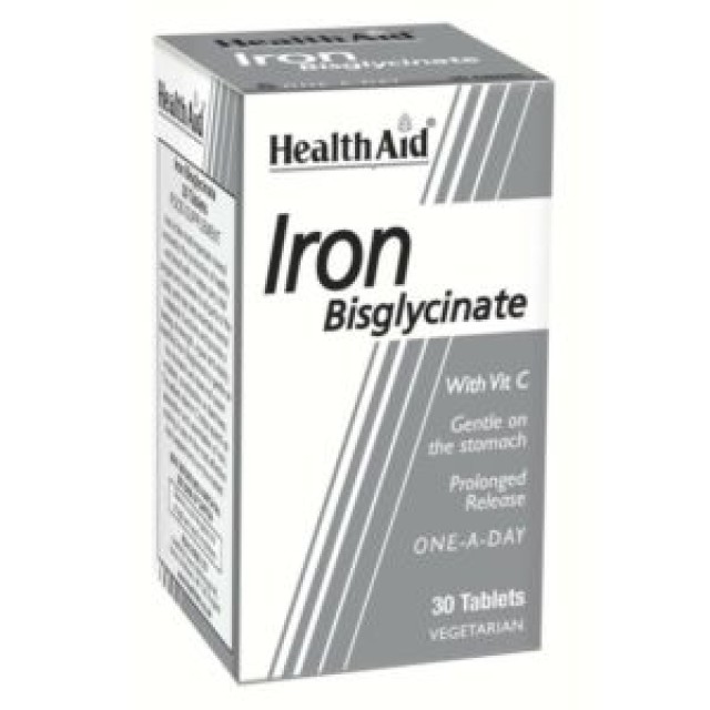 HealthAid IRΟΝ bisglycinate with Vit C, ΣΙΔΗΡΟΣ δισγλυκινικός 30mg με &hellip;