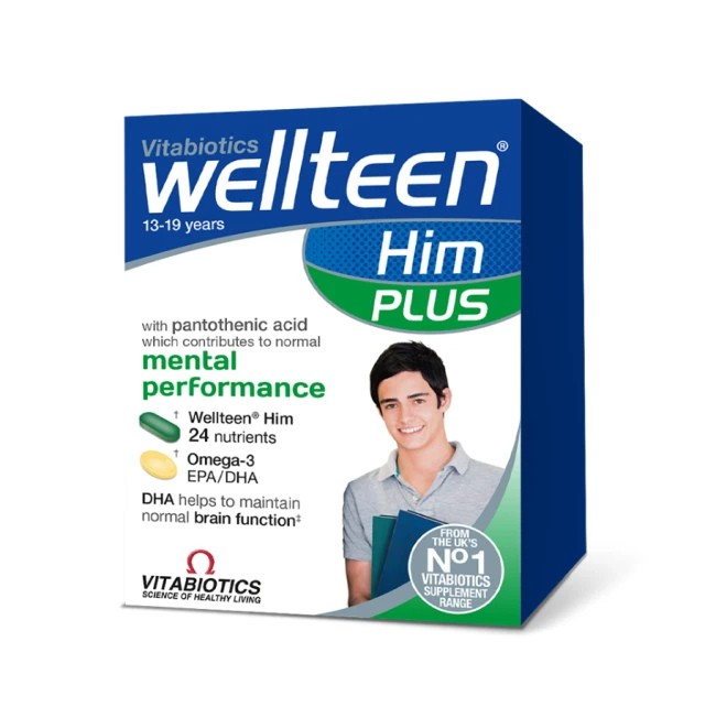 Vitabiotics Wellteen Him Plus Συμπλήρωμα για την Μνήμη Έφηβοι 13-19 Χρ &hellip;