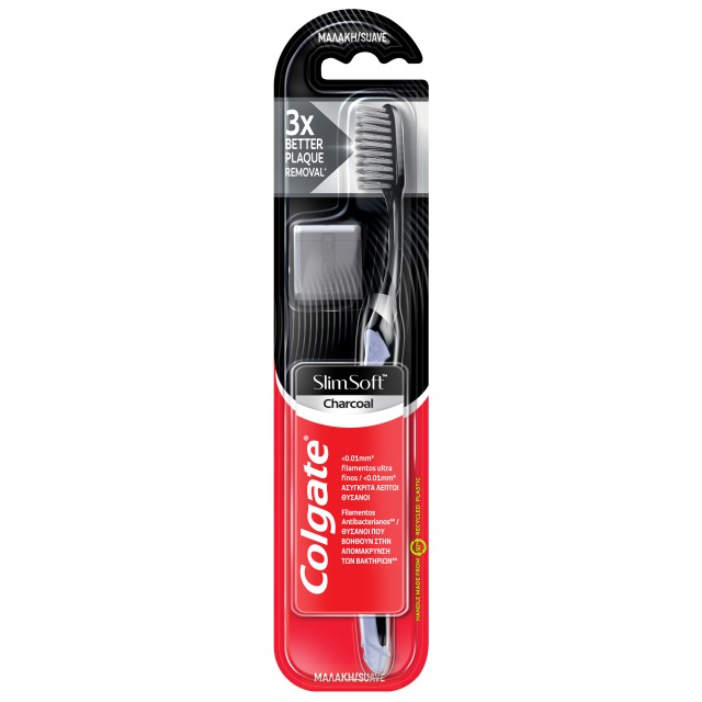 Colgate Slim Soft With Charcoal, Οδοντόβουρτσα Μαλακή, 1τμχ