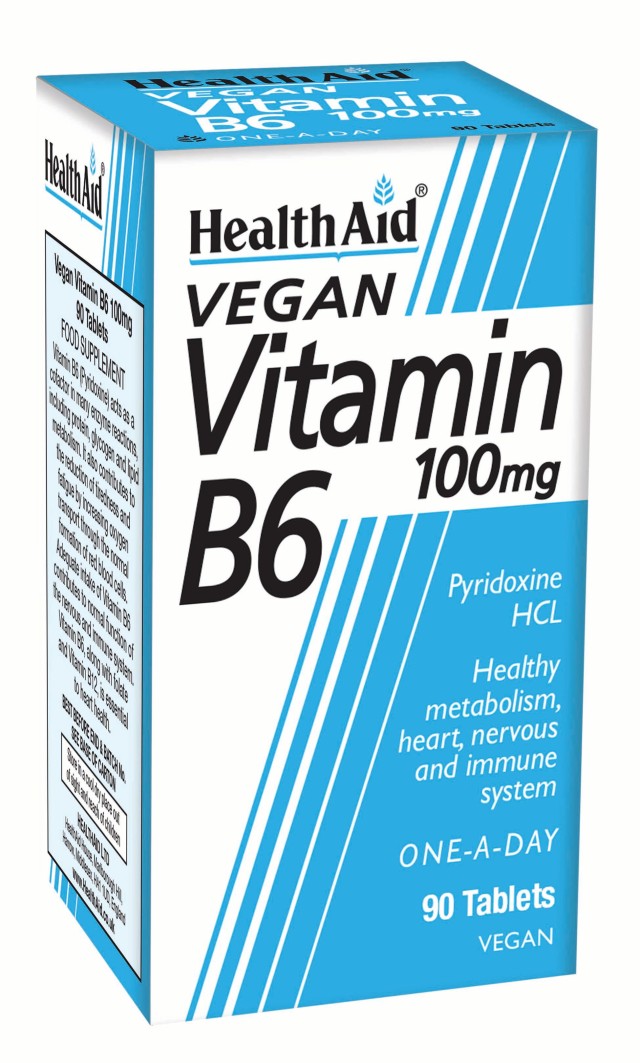 Health Aid Vitamin B6 (Pyridoxine HCl) 100mg Συμπλήρωμα Διατροφής με Β &hellip;