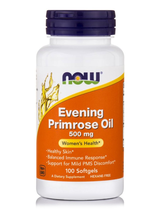 Now Foods Evening Primrose Oil 500mg Συμπλήρωμα  Διατροφής Με Έλαιο Νυχτολούλουδο 100 Κάψουλες