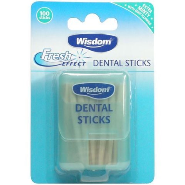 Wisdom Fresh Effect Dental Sticks Οδοντογλυφίδες με Γεύση Μέντα, 100τμχ
