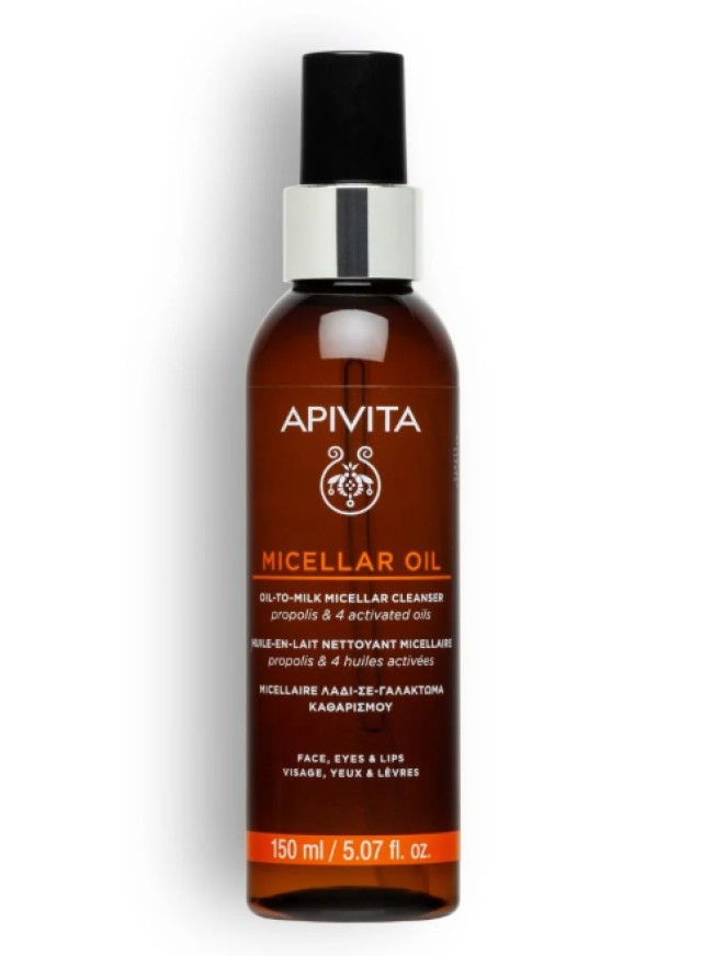 Apivita Micellar Oil Λάδι σε Γαλάκτωμα Καθαρισμού για Πρόσωπο, Μάτια & &hellip;