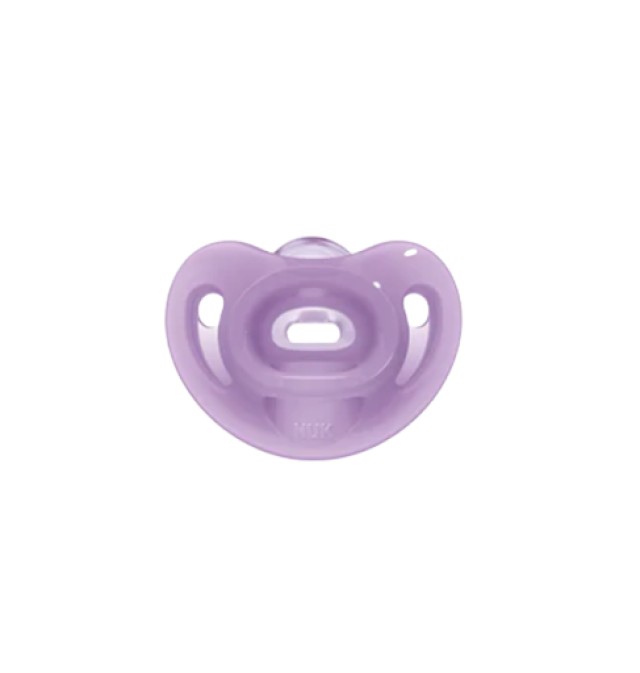 Nuk Sensitive Πιπίλα 100% Μαλακή Σιλικόνη για 6-18m+ Χρώμα Μώβ 1 Τεμάχ …
