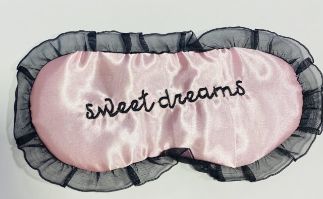 OEM Μάσκα Ύπνου Με Μαξιλαράκια Σατέν Sweet Dreams Ροζ - Σιέλ 1 Τεμάχιο