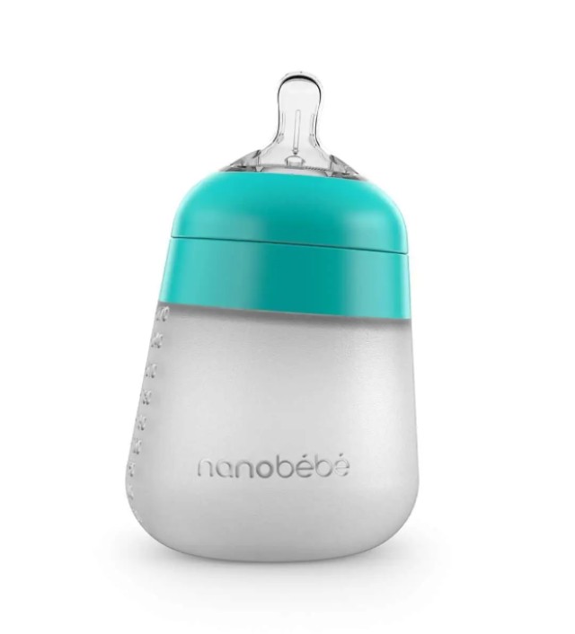 Nanobebe Advanced Flexy Bottle Μπιμπερό Σιλικόνης για 0m+ Πράσινο με Θηλή Αργής Ροής 270ml
