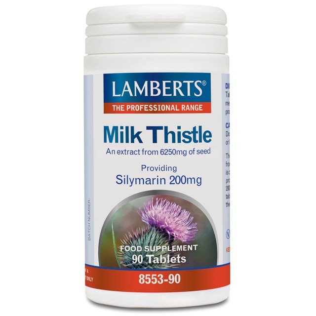 Lamberts Milk Thistle 6250mg, Συμπλήρωμα Διατροφής με Γαϊδουράγκαθο για την Προστασία Ήπατος & για Αποτοξίνωση 90 Ταμπλέτες