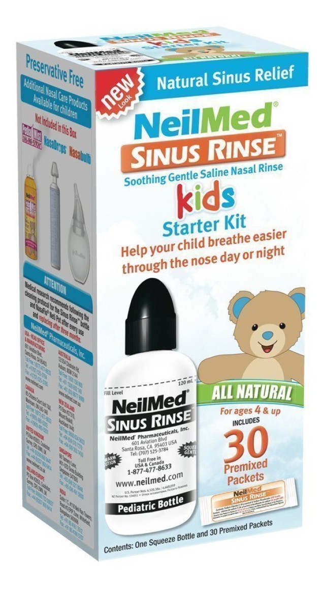 NeilMed Sinus Rinse Pediatric Starter Kit, 30 premixed packets & Bottl …