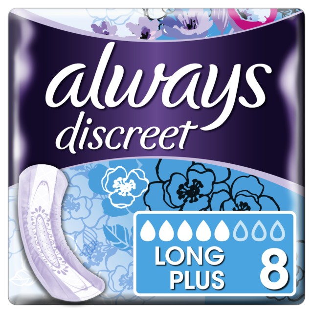 Always Discreet Long Plus Pads Γυναικείες Σερβιέτες Ακράτειας 5 Σταγόν …