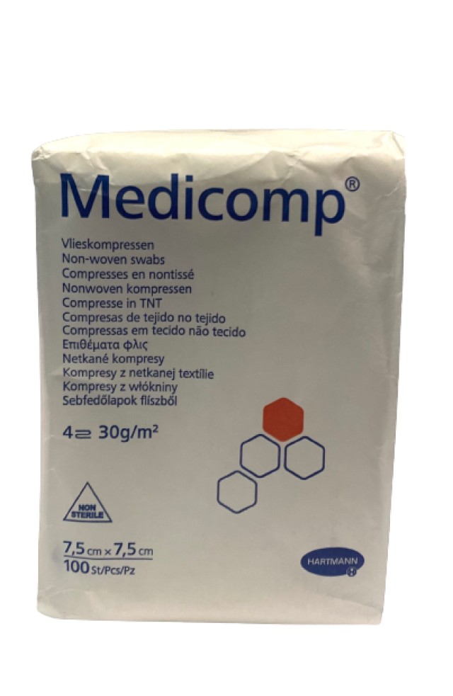 Hartmann Medicomp μη Αποστειρωμένες Γάζες 7.5x7.5cm 100 Τεμάχια