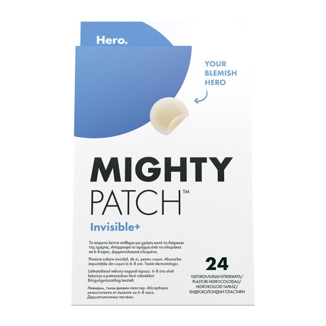 Hero Invisible+ Mighty Patch Επιθέματα για Σπυράκια 24 Τεμάχια Hero Invisible+ Mighty Patch Επιθέματα για Σπυράκια 24 Τεμάχια