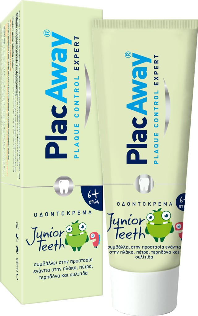 Plac Away Junior Teeth Παιδική Οδοντόκρεμα από 6 Ετών με Γεύση Πορτοκάλι 50ml