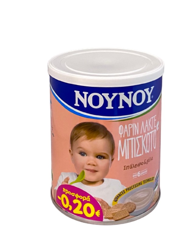 ΝΟΥΝΟΥ Φαρίν Λακτέ Μπισκότο - Σιτάλευρο - Γάλα από 6 Μηνών 300gr Με -0,20€ Sticker Έκπτωσης