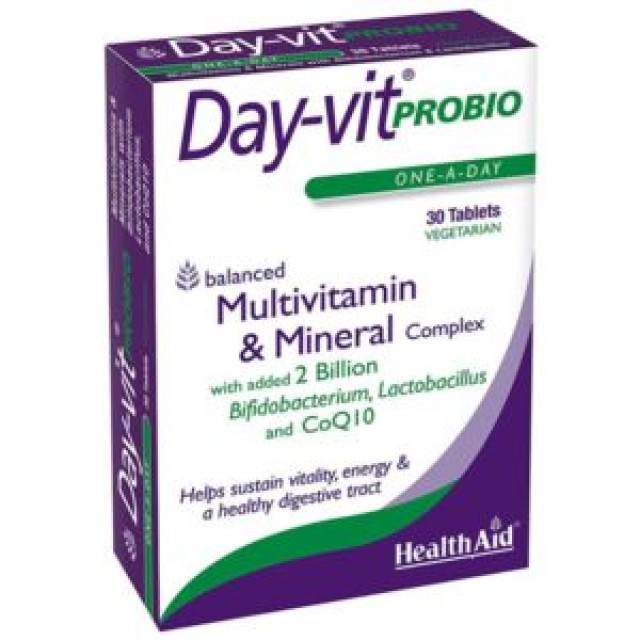 HealthAid Day-Vit Probio 2 Billion Probiotic & CoQ10, 30tabs