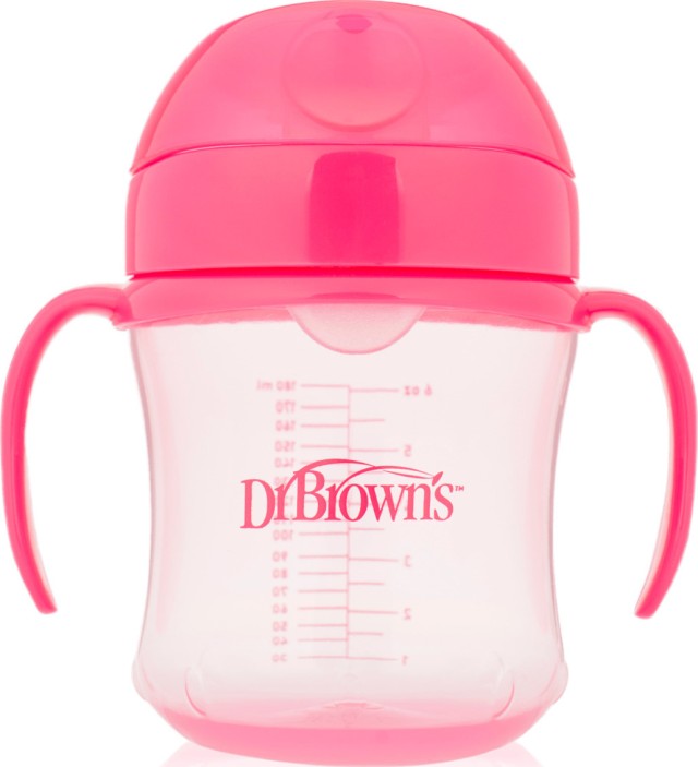 Dr. Browns Κύπελλο Εκπαίδευσης με Μαλακό Στόμιο, 6m+ 180ml Ροζ - Μπλε &hellip;