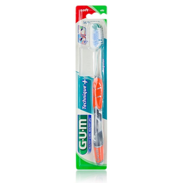 Sunstar GUM 490 Technique+ Soft Χρώμα: Πορτοκαλί & Κίτρινο 1 Τεμάχιο
