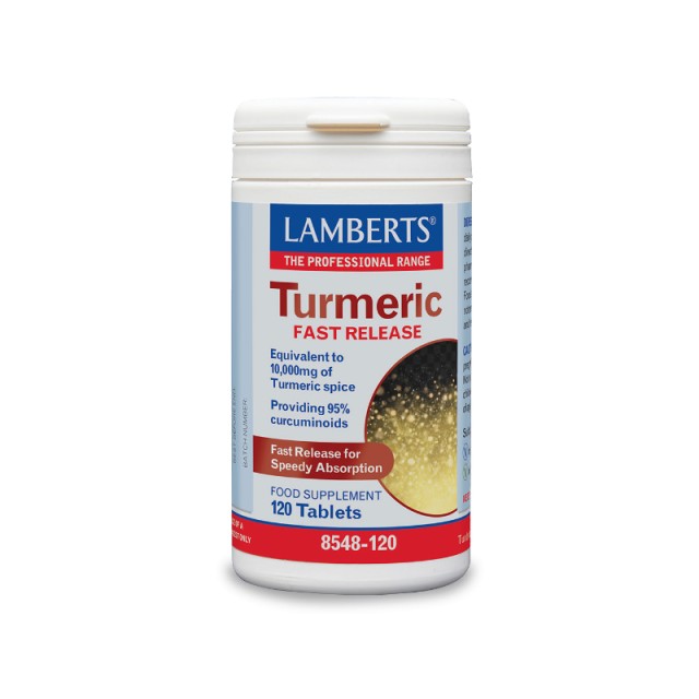 Lamberts Turmeric 10,000mg Fast Release Συμπλήρωμα Διατροφής με Κουρκουμίνη 120 Ταμπλέτες [8548-120]