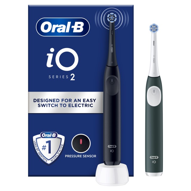 Oral B iO Series 2 Ηλεκτρικές Οδοντόβουρτσες Black & Green 2 Τεμάχια