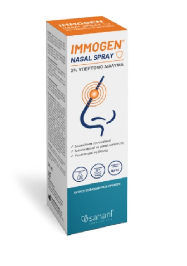Sanaril Immogen 3% Υπέρτονο Ρινικό Διάλυμα 30ml