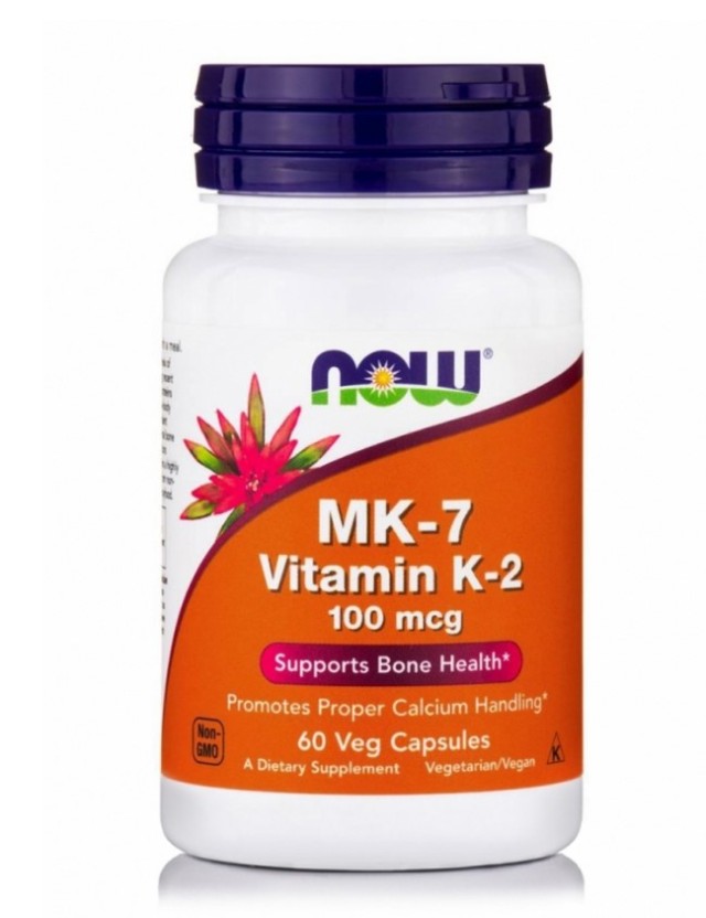 Now Foods MK-7 Vitamin K2 100mcg Συμπλήρωμα Διατροφής για την Πήξη του Αίματος 60 Φυτικές Κάψουλες