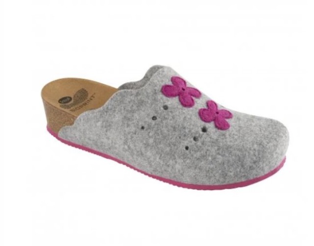 Scholl Beille Γκρί/Φούξια Γυναικείες Χειμερινές Παντόφλες [F262951591]