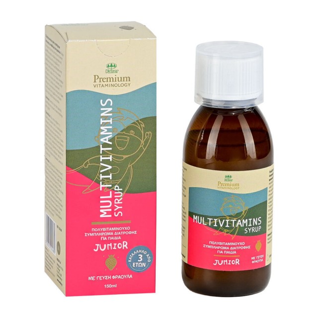 Kaiser Premium Vitaminology Multivitamins Syrup Junior Πολυβιταμινούχο Σιρόπι για Παιδιά, με Γεύση Φράουλα 150ml