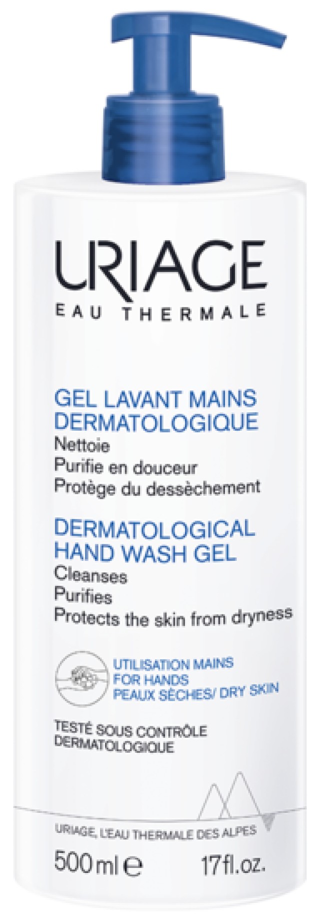 Uriage Eau Thermal Dermatological Hand Wash Gel Δερματολογικό Τζελ Καθαρισμού Χεριών Χωρίς Σαπούνι 250ml