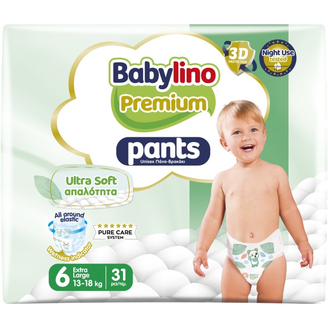 Πάνες Βρακάκι Babylino Premium Pants Ultra Soft Απαλότητα No6 Extra La …