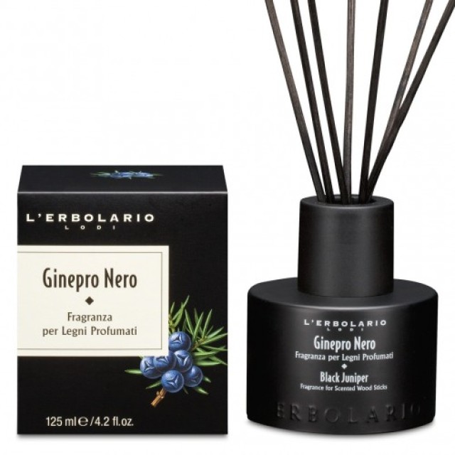 LErbolario Ginepro Nero Αρωματικό Χώρου με Ξύλινα Sticks 125ml