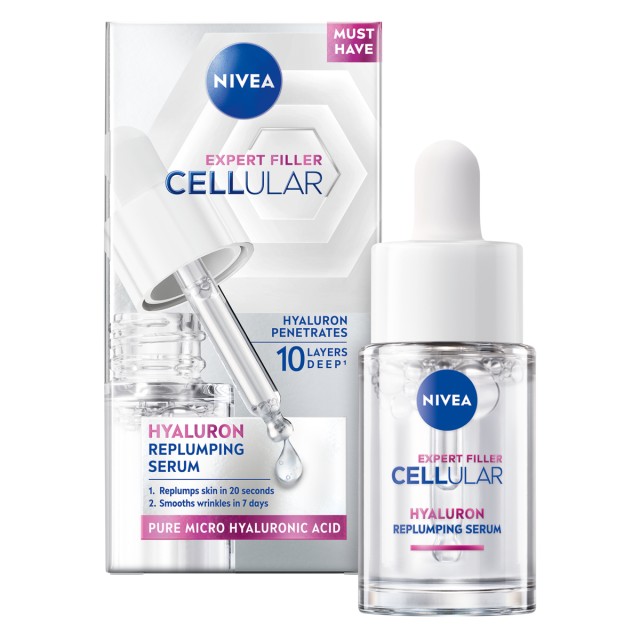 Nivea Expert Filler Cellular Hyaluron Ορός Επαναφοράς Όγκου 15ml
