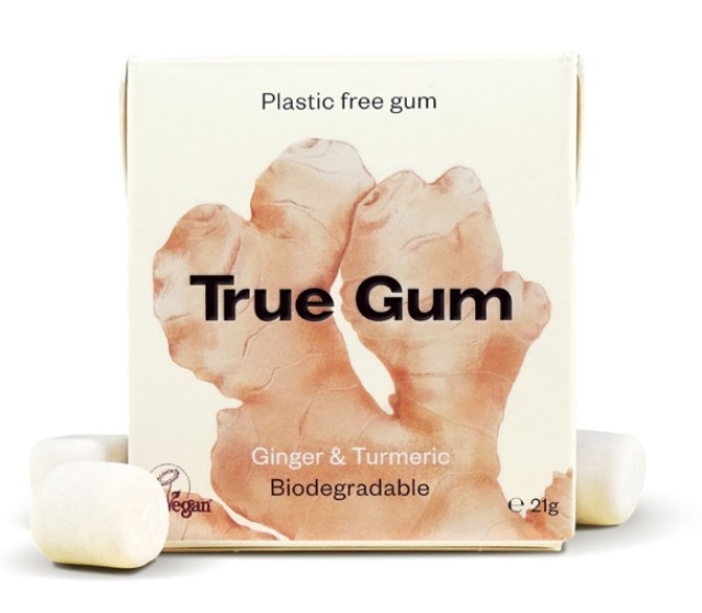 True Gum Ginger & Turmeric Sugar Free Τσίχλες με Γεύση Πιπερόριζα & Κο …