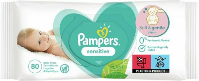 Pampers Baby Wipes Sensitive Υποαλλεργικά Μωρομάντηλα 80 Τεμάχια