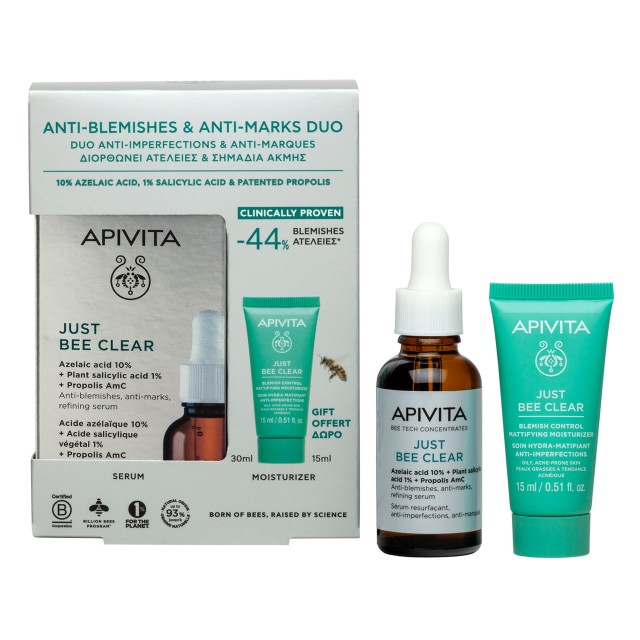 Apivita PROMO Duo Just Bee Clear Ορός για Ατέλειες & Σημάδια Ακμής &hellip;