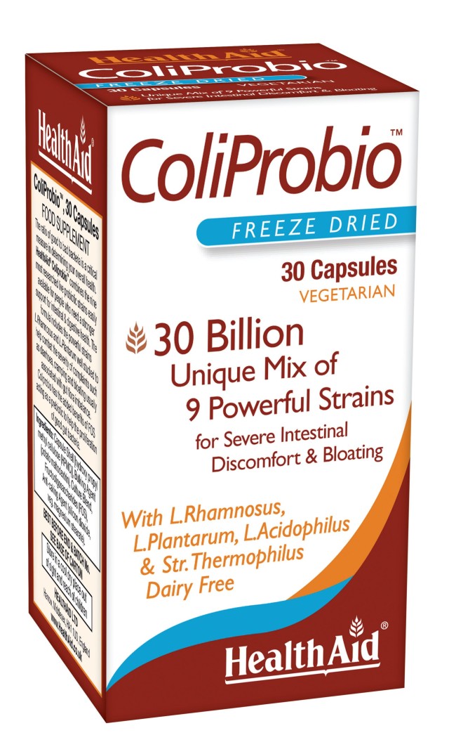 Health Aid Coliprobio Συμπλήρωμα Διατροφής Προβιοτικών 30δις Με Πρεβιοτικά  30 Κάψουλες